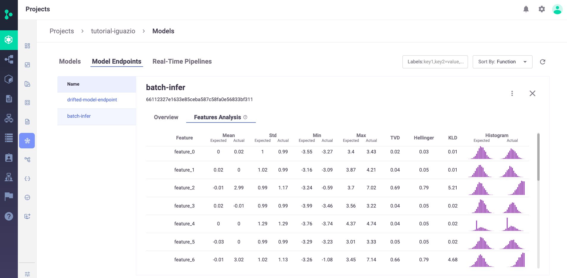 Model Endpoint Feature Analysis